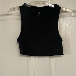 SKIMS Black Sleeveless Crop Top M